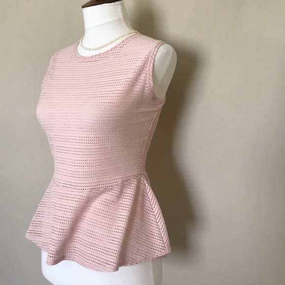 BCBG BCBGMAXAZRIA ‘Evia’ Perforated Peplum Top - Picture 3 of 4